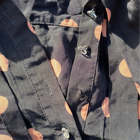 Tory Burch Ruffle Trimmed Polka Dot Silk Crepe De Chine Dress size 4 - Picture 8 of 12